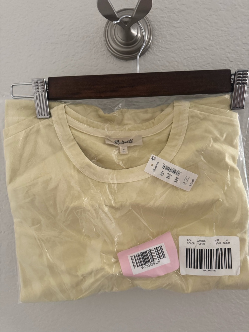 Madewell Pale Yellow Short-Sleeve Crewneck Tee